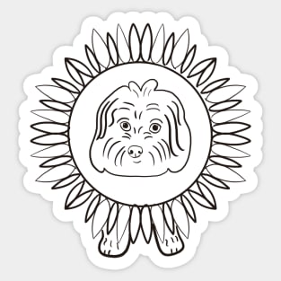 Maltipoo Sunflower Sticker